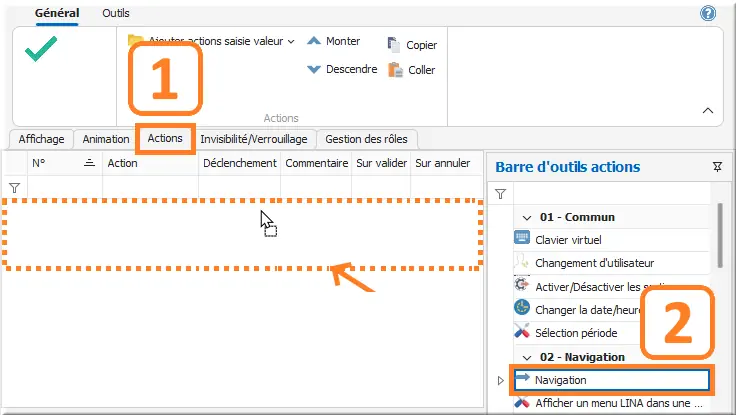 Ajout de l’action de navigation